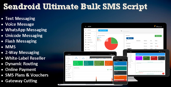 Sendroid Ultimate - Premium Bulk SMS  Script for SMS Providers & Resellers